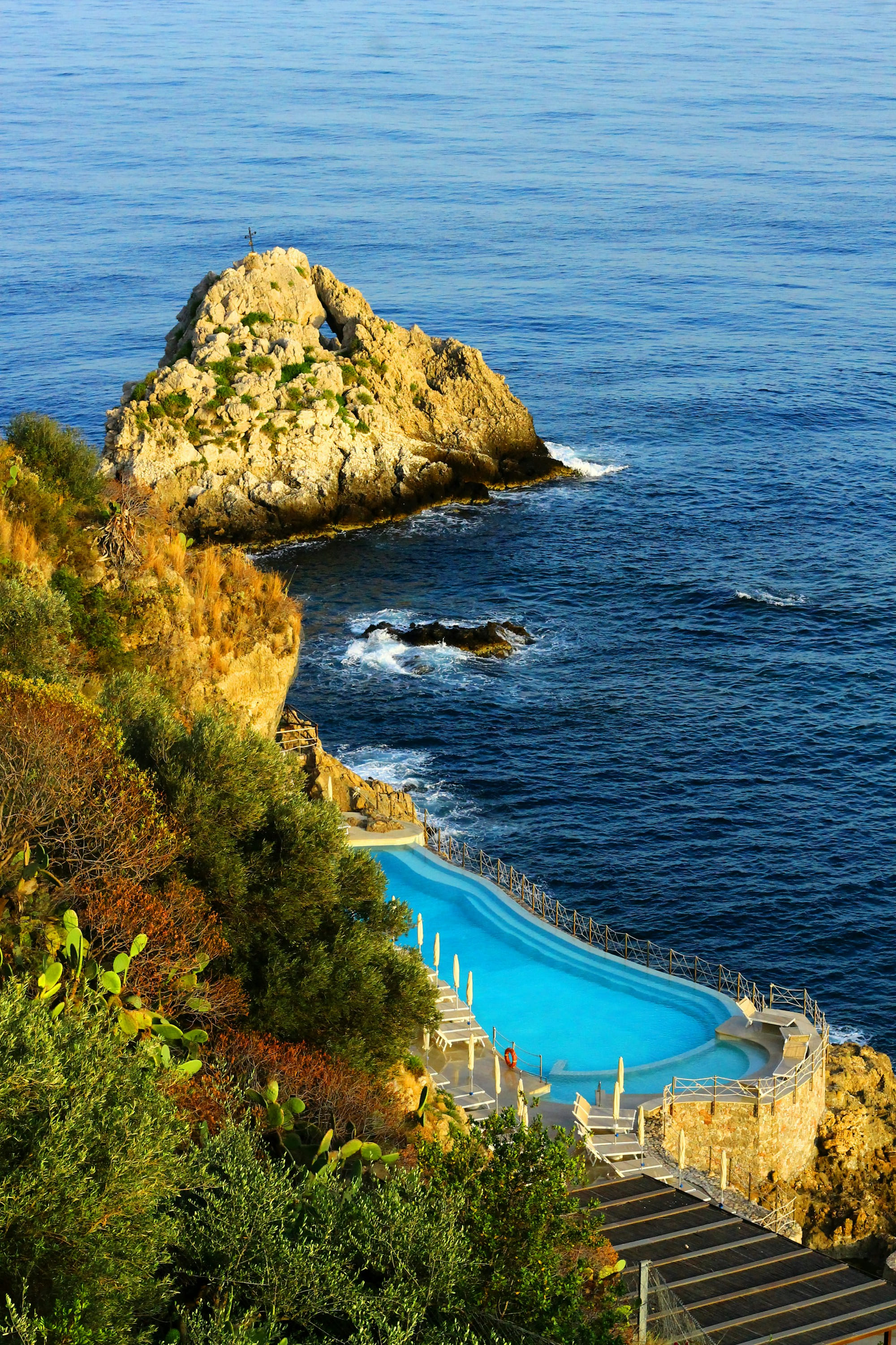 A representative coastal hotel overlooking the Sicilian sea